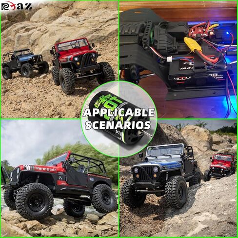 Brushed Power Combo 540 80T 3.175MM Motor 60/320A ESC BEC 6V/2A Splash-Proof for 1/10 RC Crawler Car Axial SCX10 AXI03007 90046 TRX4 D90 Monster Truck in Saudi Arabia