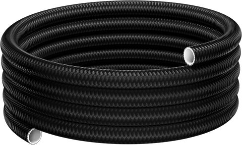 6AN PTFE خط خرطوم الوقود 20FT، 1885psi AN6 خرطوم تغذية الوقود 5/16 بوصة معرف، نايلون مع الفولاذ المقاوم للصدأ مضفر للديزل الديزل الحيوي E85 in Kuwait