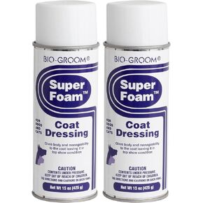 Bio-groom Super Foam Coat Dressing – Dog Detangler Spray for Dematting, Texturizes, Prevents Dryness, Non-Oily, Cruelty-Free, Made in USA, Lanolin Dog Grooming Products – 15 oz 1-Pack in Kuwait