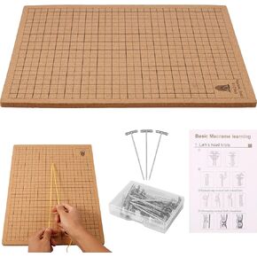 Macrame Board and Pins,12×16 in Macrame Project Board, Double-Sided Grids Handmade Braiding Board with Instructions for Braiding Bracelet Creating Macrame and Knotting Creations (12×16 in) in Saudi Arabia