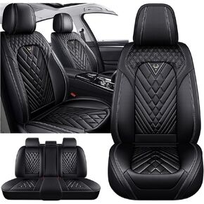 Full Set for Toyota Camry Car Seat Covers 2000-2026, Waterproof Nappa Leather Car Seat Protector, Comfortable and Anti-Slip Car Seat Cover&Accessories(5 Seats/Black Gray) in Saudi Arabia