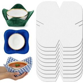 10 Pcs Bowl Cozy Batting Pre Cut, 10 x 10 Inch Bowl Cozy Pattern Template, Heat Resistant Soft Cotton Quilt Batting for Sewing DIY, Microwave Safe in Kuwait