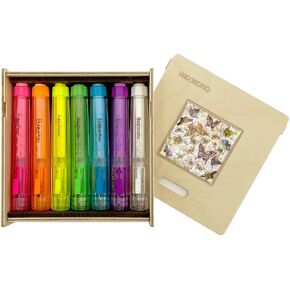 Hagoromo Crystal Chalk Holder Set – 7 Magnetic Holders in Korean Nacre Case (White Butterfly Design) in Saudi Arabia