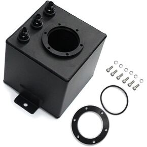 2L High Flow Billet Swirl Fuel Surge Pot Tank AN6 For External 044 Fuel Pump (SILVER) in Kuwait
