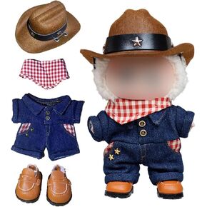 Clothes for 15/17cm Dolls - LABUBU Clothes Cowboy Set for 6.7 inch Doll , Premium Stylish Outfit with Accessories for Play & Display(No Doll in Saudi Arabia