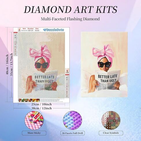 dazzledots الماس مجموعات الفن للبالغين، الوردي القوس امرأة الماس مجموعات الطلاء للمبتدئين diy 5d الحفر الكامل الماس النقاط الحرف لهدايا ديكور الحائط المنزل 12x16 بوصة in Kuwait
