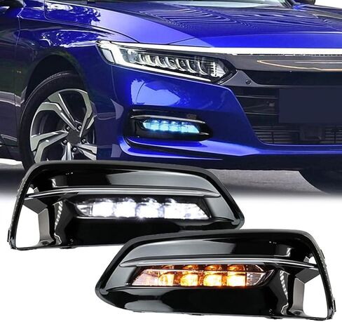LED Fog Light For Honda Accord 2018 2019 2020 Daytime Running Lights with Amber Turn Signal Lamps For Accord Driving Light with Bezel in Saudi Arabia