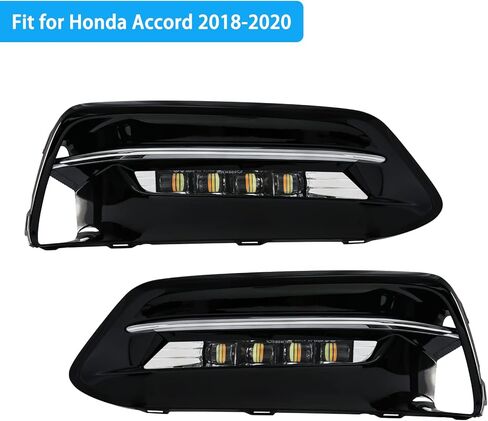 LED Fog Light For Honda Accord 2018 2019 2020 Daytime Running Lights with Amber Turn Signal Lamps For Accord Driving Light with Bezel in Saudi Arabia