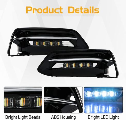 LED Fog Light For Honda Accord 2018 2019 2020 Daytime Running Lights with Amber Turn Signal Lamps For Accord Driving Light with Bezel in Saudi Arabia