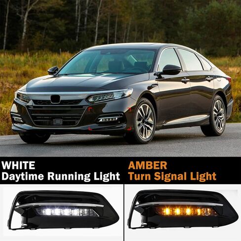 LED Fog Light For Honda Accord 2018 2019 2020 Daytime Running Lights with Amber Turn Signal Lamps For Accord Driving Light with Bezel in Saudi Arabia