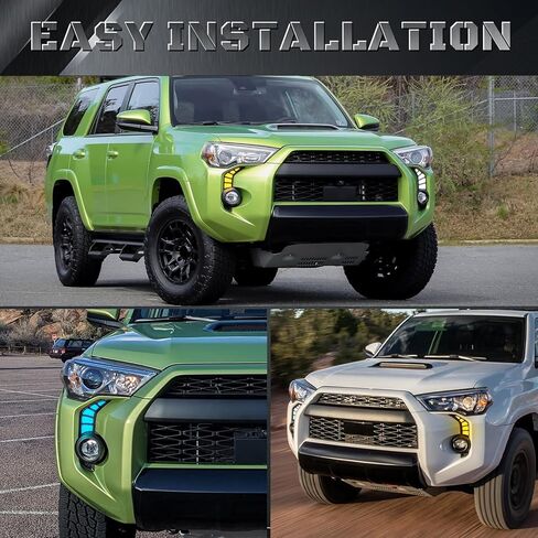 LED Daytime Running Lights - for Toyota 4Runner 2014-2024 DRL Front Bumper Fog Light Turn Signal Lamp Assembly for SR SR5 TRD PRO Sport Dynamic Sequential Turn Signal 3 Color IP67 Waterproof in Saudi Arabia