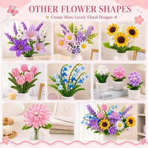 Vorplick Pipe Cleaner Flower Kit, 950 Pcs Pipe Cleaners Craft, Chenille Stems for DIY Flower Making Kit with Instructions, Floral Wires, Stamen& Ribbon for Adults and Kids in Saudi Arabia
