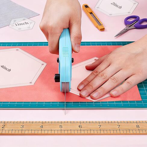 8pcs Hexagon Quilting Templates Acrylic Domestic Transparent Templates Quilting Ruler Pressure Plate Router Template for Sewing Machine for DIY Hand Patchwork Sewing Cutting Crafts in Kuwait