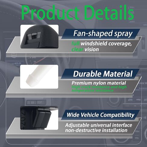 2PCS Windshield Washer Nozzle for Front Replacement OEM 86636SG000/86636AJ10B,Windshield Sprayer Nozzle Compatible with Subaru Forester/Legacy,Durable Windshields Wiper Nozzles in Saudi Arabia