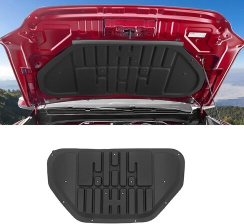 بطانة عازلة للصوت متوافقة مع 2021-2024 Ford F150 3.5L (باستثناء Raptor) غطاء محرك السيارة عازل للصوت حصيرة PET لباد المحرك العازل للحرارة لملحقات 2023 F150 in Kuwait