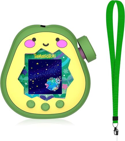 for Tamagotchi Paradise Silicone Case with Dial Cover and Lanyard, Cute 3D Avocado Standing Protective Case for Tamagotchi Paradise Accessories, Green Avocado in Saudi Arabia
