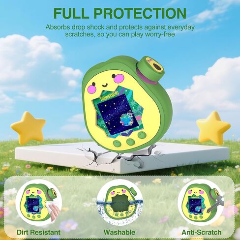 for Tamagotchi Paradise Silicone Case with Dial Cover and Lanyard, Cute 3D Avocado Standing Protective Case for Tamagotchi Paradise Accessories, Green Avocado in Saudi Arabia
