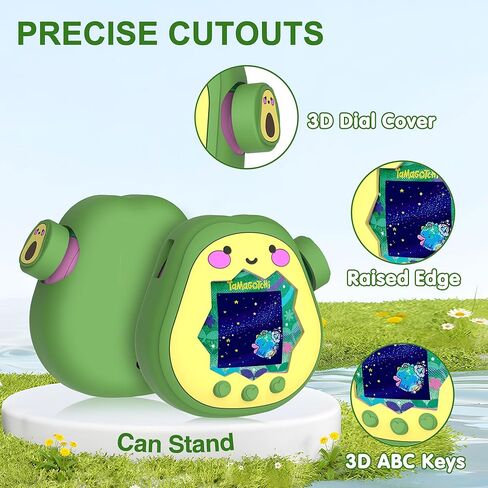 for Tamagotchi Paradise Silicone Case with Dial Cover and Lanyard, Cute 3D Avocado Standing Protective Case for Tamagotchi Paradise Accessories, Green Avocado in Saudi Arabia