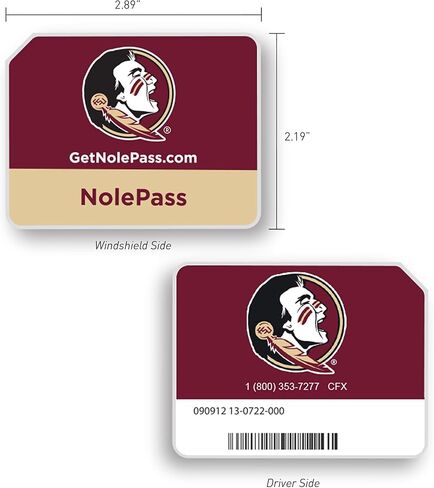 NCAA NolePass Toll Sticker; E-PASS Prepaid toll Program, Works on All toll Roads in FL, GA, NC in Saudi Arabia