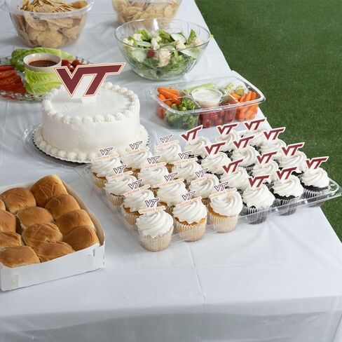 مجموعة أغطية الكب كيك وأغطية الكيك من Desert Cactus Virginia Tech - VT Hokies 25 قطعة من لوازم حفلات الطعام والديكورات والتخرج ويوم اللعب in Kuwait
