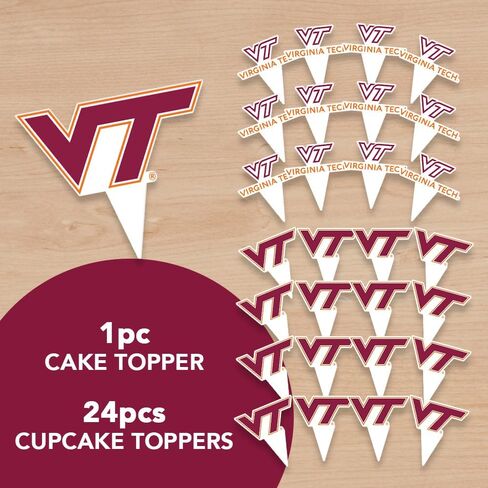مجموعة أغطية الكب كيك وأغطية الكيك من Desert Cactus Virginia Tech - VT Hokies 25 قطعة من لوازم حفلات الطعام والديكورات والتخرج ويوم اللعب in Kuwait