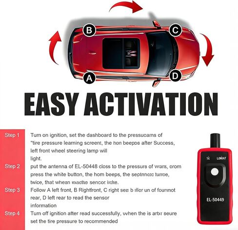 أداة إعادة ضبط TPMS، أداة تنشيط مستشعر ضغط الإطارات EL-50449، أداة برمجة مستشعر ضغط الإطارات، عالمية لمعظم السيارات والشاحنات وسيارات الدفع الرباعي جهاز إعادة ضبط TPMS in Kuwait