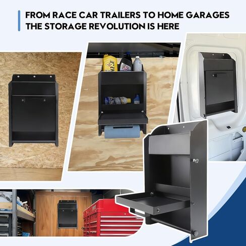 Wall-Mount Work Station Storage Cabinet for Enclosed Trailers, Race Trailer Cabinets, Flip-Out Work Tray, with Paper Towel Rack, Fit for Enclosed Race Trailer, Shop, Garage Storage in Saudi Arabia