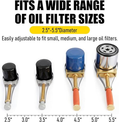 2 Pcs Heavy Duty Oil Filter Wrench Set, Adjustable Steel Strap Removal Tool for 2.5" to 5.5" (9-15cm) Diameter Filters, Industrial Grade for Trucks, Tractors, Excavators & Large Vehicles in Saudi Arabia