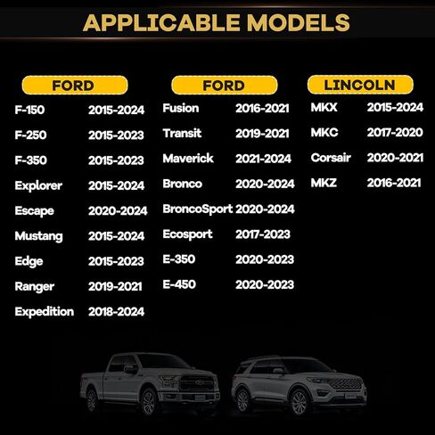 مستشعر الإطارات TPMS المبرمج مسبقًا، فورد ➥F-150(15-24)|F-250/350(15-23)|المستكشف (15-24)|الحافة (15-23)|الهروب (20-24)|البعثة (18-24)|الحارس (19-21)|مافريك (21-24)|برونكو (20-24)(4 قطع) 315 ميجاهرتز in Kuwait