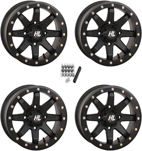 High Lifter HL9 Matte Black 14x7 Beadlock ATV Wheels/Rims Can-Am Outlander/Renegade (Full Set) in Saudi Arabia