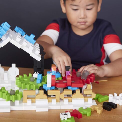 Guidecraft IO Blocks Tabletop System - 118 Pieces, Gears, Axles, IO People & Cows, Kids Interlocking Learning Toys in Saudi Arabia