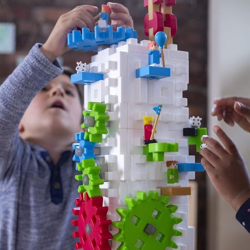 Guidecraft IO Blocks Tabletop System - 118 Pieces, Gears, Axles, IO People & Cows, Kids Interlocking Learning Toys in Saudi Arabia