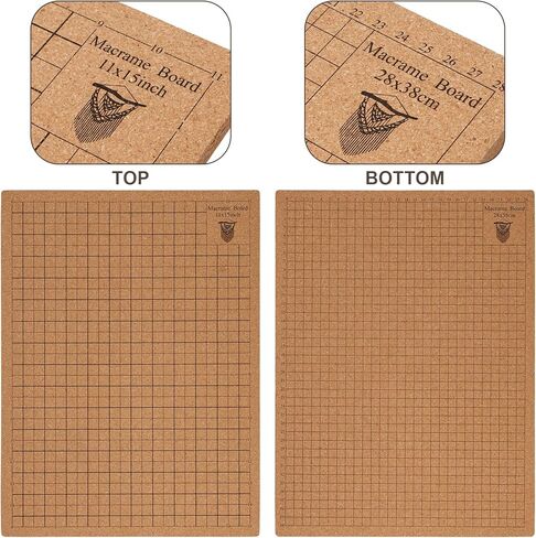 Macrame Board and Pins,12×16 in Macrame Project Board, Double-Sided Grids Handmade Braiding Board with Instructions for Braiding Bracelet Creating Macrame and Knotting Creations (12×16 in) in Saudi Arabia