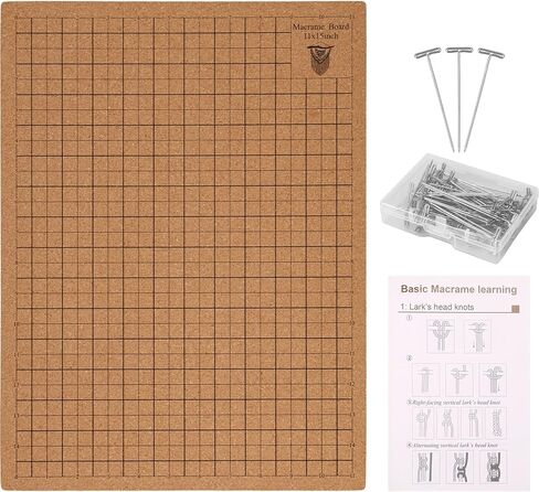 Macrame Board and Pins,12×16 in Macrame Project Board, Double-Sided Grids Handmade Braiding Board with Instructions for Braiding Bracelet Creating Macrame and Knotting Creations (12×16 in) in Saudi Arabia