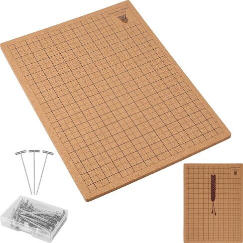 Macrame Board and Pins,12×16 in Macrame Project Board, Double-Sided Grids Handmade Braiding Board with Instructions for Braiding Bracelet Creating Macrame and Knotting Creations (12×16 in) in Saudi Arabia