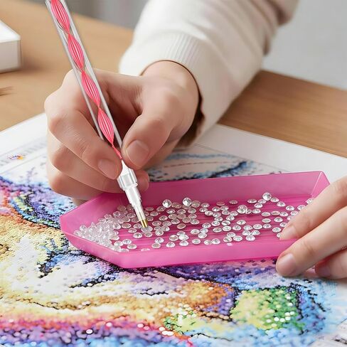 Rhinestone Art Tools Includes 2 Dual-Ended Wax Pens with 12 Replacement Tips 2 Tweezers Handy Bedazzling Kit Tools for Nail Art Craft and Diamond Painting(Pink) in Saudi Arabia