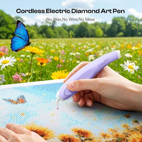 قلم رسم ماسي كهربائي لاسلكي من كايدو، رسام إلكتروني للرسم الماسي - قلم فني ماسي مزود بتقنية التفريغ، تصميم مريح وصينية تخزين - بدون شمع، حاصل على براءة اختراع (أرجواني) in Kuwait