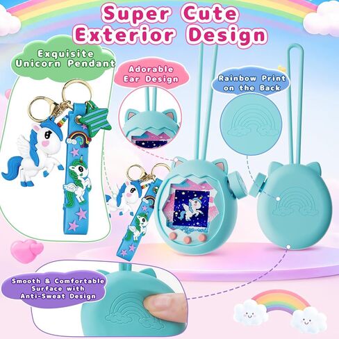 Protective Case for Tamagotchi Paradise, Silicone Case with Keychain, Shockproof Drop Protection, Scratch & Dust Resistant Protection, Zoom Dial Cover, Screen Protector (2pcs), Cleaning Kit (Blue) in Saudi Arabia