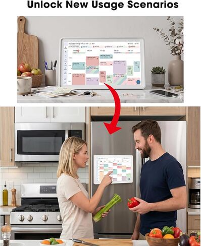 Magnetic Mount for Skylight Calendar 15" (Gen 2), Refrigerator Metal Surface Adapter with Dual Magnets, White Back Plate Stand Accessory for Kitchen Command Center in Kuwait