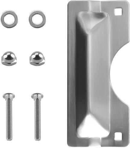 U 9496 Latch Guard Plate Cover - Stainless Steel Door Security Strike Plates for Prime-Line, Easy to Install on Out-Swinging Doors - Protect Against Forced Entry,3 in. x 7 in.(1 PCS, Silver) in Saudi Arabia