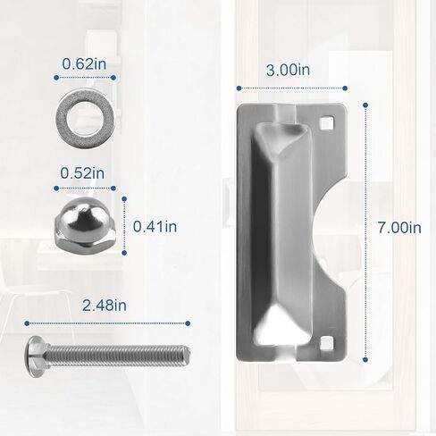 U 9496 Latch Guard Plate Cover - Stainless Steel Door Security Strike Plates for Prime-Line, Easy to Install on Out-Swinging Doors - Protect Against Forced Entry,3 in. x 7 in.(1 PCS, Silver) in Saudi Arabia