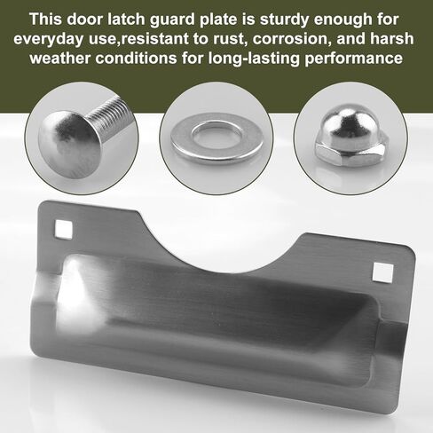 U 9496 Latch Guard Plate Cover - Stainless Steel Door Security Strike Plates for Prime-Line, Easy to Install on Out-Swinging Doors - Protect Against Forced Entry,3 in. x 7 in.(1 PCS, Silver) in Saudi Arabia