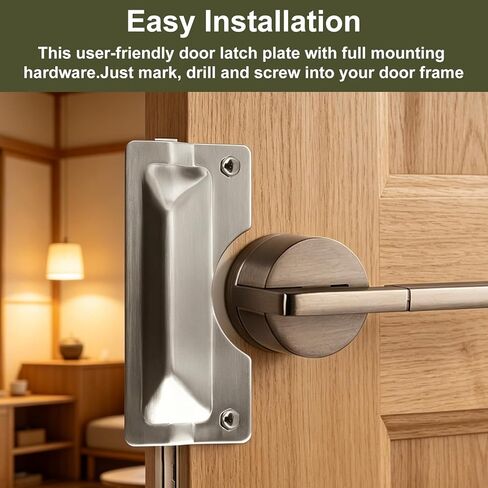 U 9496 Latch Guard Plate Cover - Stainless Steel Door Security Strike Plates for Prime-Line, Easy to Install on Out-Swinging Doors - Protect Against Forced Entry,3 in. x 7 in.(1 PCS, Silver) in Saudi Arabia
