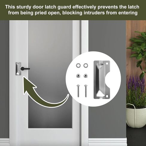 U 9496 Latch Guard Plate Cover - Stainless Steel Door Security Strike Plates for Prime-Line, Easy to Install on Out-Swinging Doors - Protect Against Forced Entry,3 in. x 7 in.(1 PCS, Silver) in Saudi Arabia