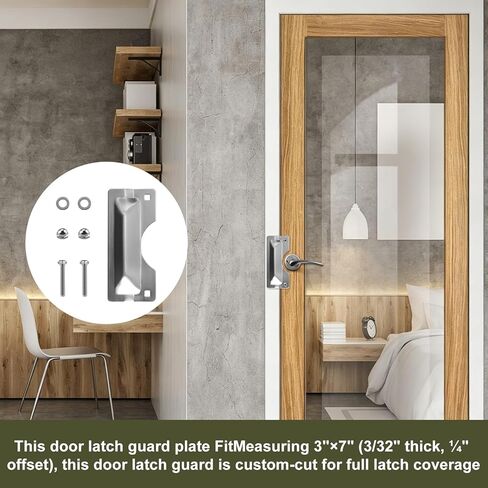 U 9496 Latch Guard Plate Cover - Stainless Steel Door Security Strike Plates for Prime-Line, Easy to Install on Out-Swinging Doors - Protect Against Forced Entry,3 in. x 7 in.(1 PCS, Silver) in Saudi Arabia
