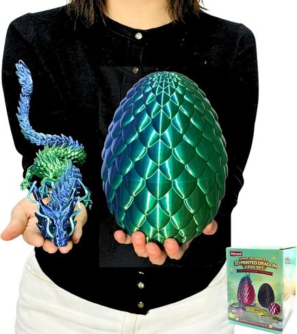 24'' Large 3D Printed Dragon Egg with Chinese Dragon Toy Inside, Reusable Big Dragon Egg for Fidget Play, Desk Decor & Storage, Collectible 2026 Graduation Gifts for Boys Girls Him Her (Blue Green) in Saudi Arabia