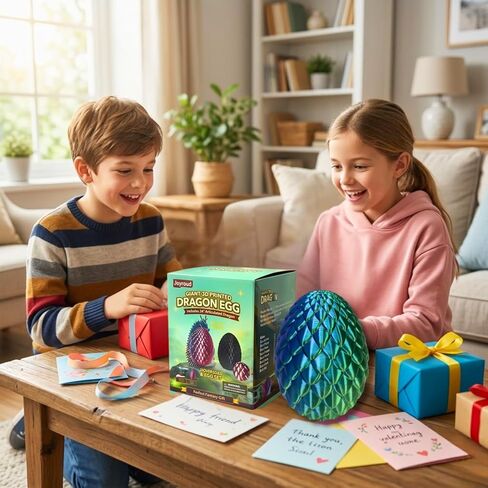 24'' Large 3D Printed Dragon Egg with Chinese Dragon Toy Inside, Reusable Big Dragon Egg for Fidget Play, Desk Decor & Storage, Collectible 2026 Graduation Gifts for Boys Girls Him Her (Blue Green) in Saudi Arabia