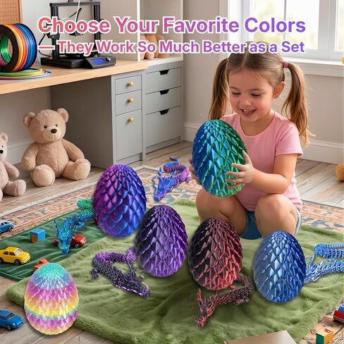 24'' Large 3D Printed Dragon Egg with Chinese Dragon Toy Inside, Reusable Big Dragon Egg for Fidget Play, Desk Decor & Storage, Collectible 2026 Graduation Gifts for Boys Girls Him Her (Blue Green) in Saudi Arabia