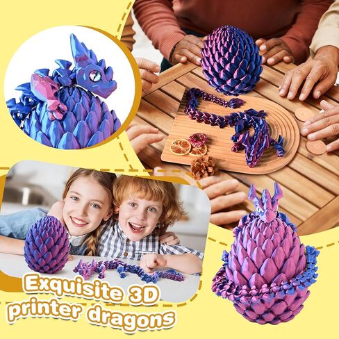 23.6" 3D Oversized Printed Dragon Egg, 3D Printed Fidget Toys, Large Articulated Dragon Toy, Party Favors Fantasy Gifts for Kids Teens Collectors in Saudi Arabia
