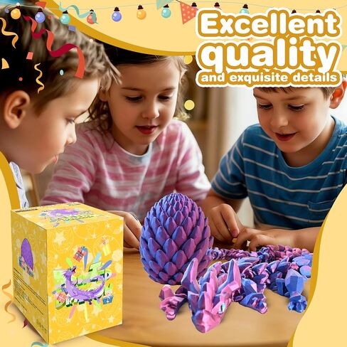 23.6" 3D Oversized Printed Dragon Egg, 3D Printed Fidget Toys, Large Articulated Dragon Toy, Party Favors Fantasy Gifts for Kids Teens Collectors in Saudi Arabia